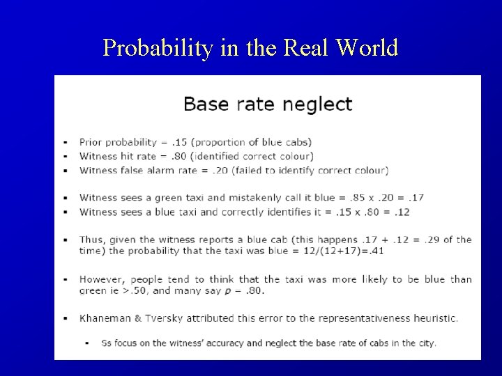 Probability in the Real World 