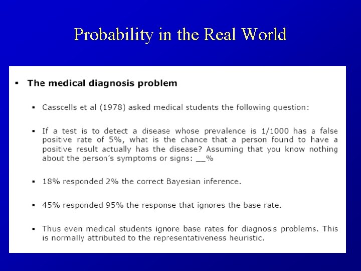 Probability in the Real World 