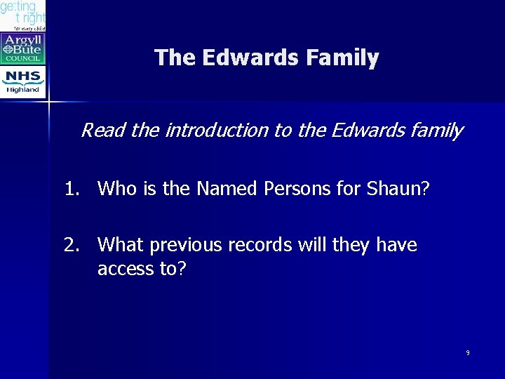 The Edwards Family Read the introduction to the Edwards family 1. Who is the