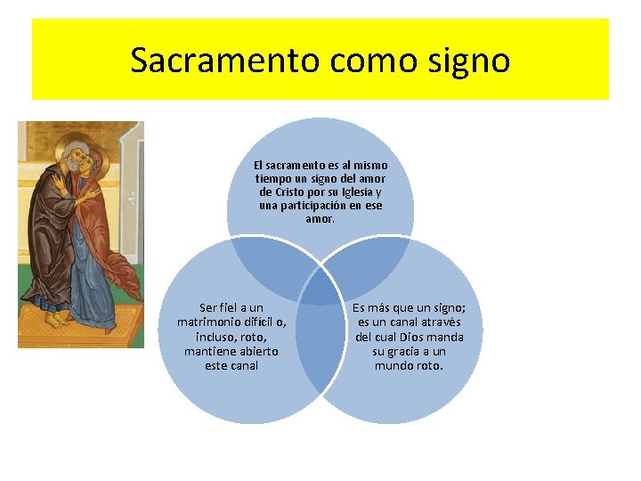 Sacramento como signo El sacramento es al mismo tiempo un signo del amor de