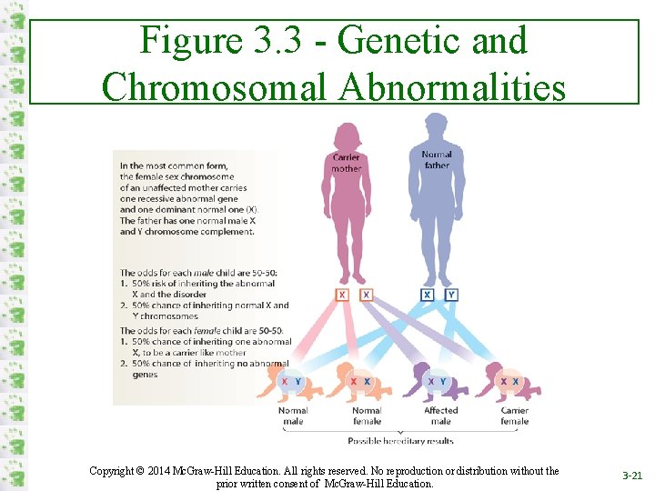 Figure 3. 3 - Genetic and Chromosomal Abnormalities Copyright © 2014 Mc. Graw-Hill Education.