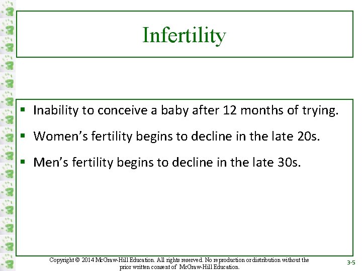Infertility § Inability to conceive a baby after 12 months of trying. § Women’s