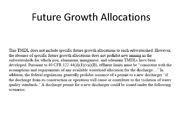 Future Growth Allocations 