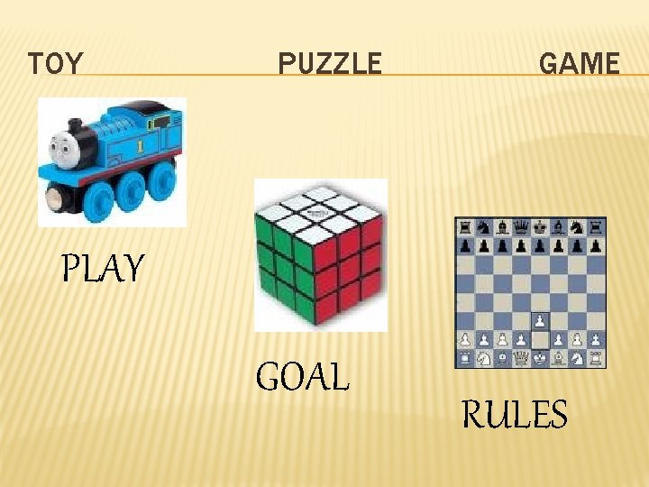 TOY PUZZLE GAME PLAY GOAL RULES 