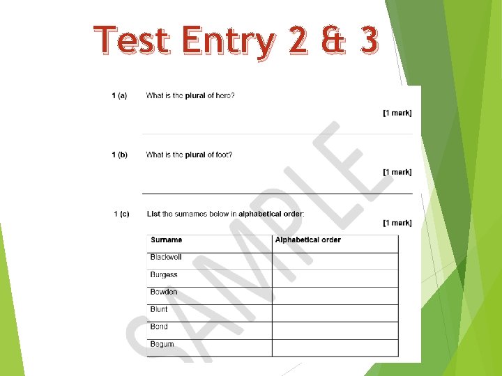 Test Entry 2 & 3 