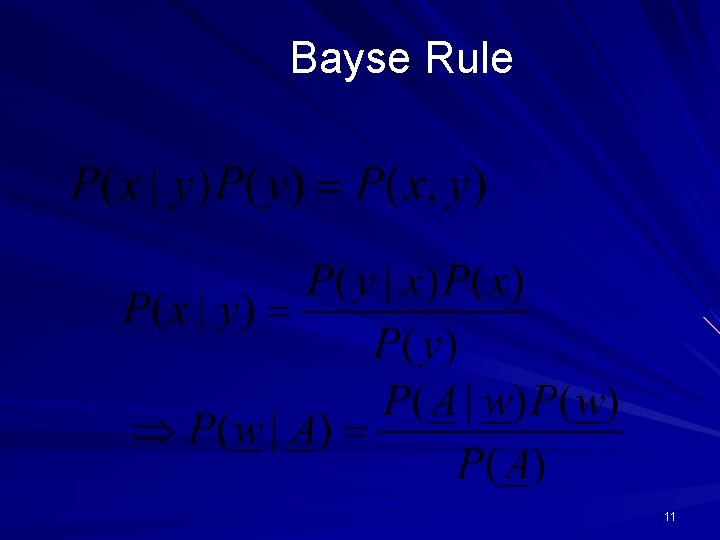 Bayse Rule 11 Bayse Rule 11