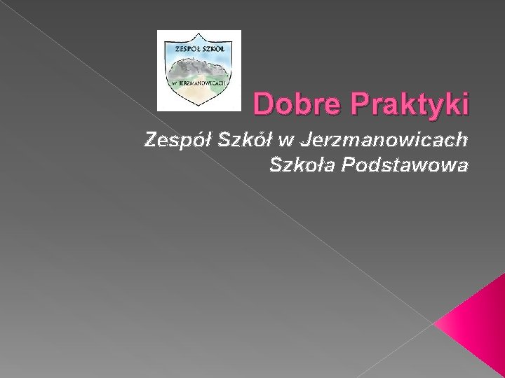 Dobre Praktyki Zespół Szkół w Jerzmanowicach Szkoła Podstawowa 