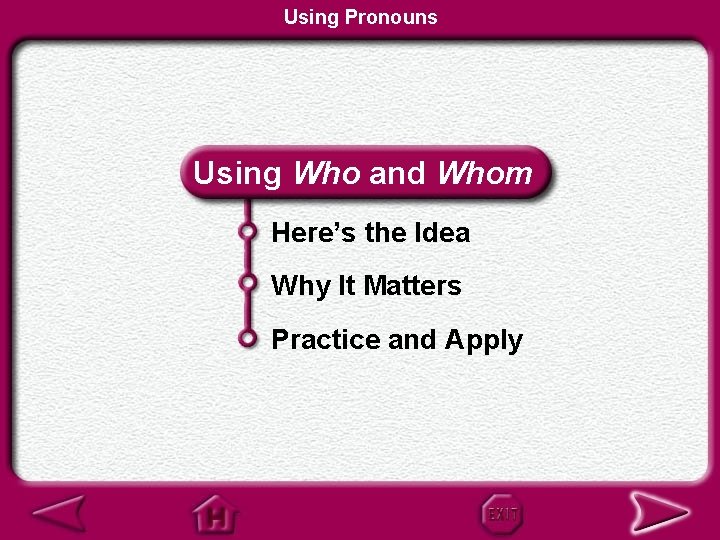 Using Pronouns Using Who and Whom Here’s the Idea Why It Matters Practice and