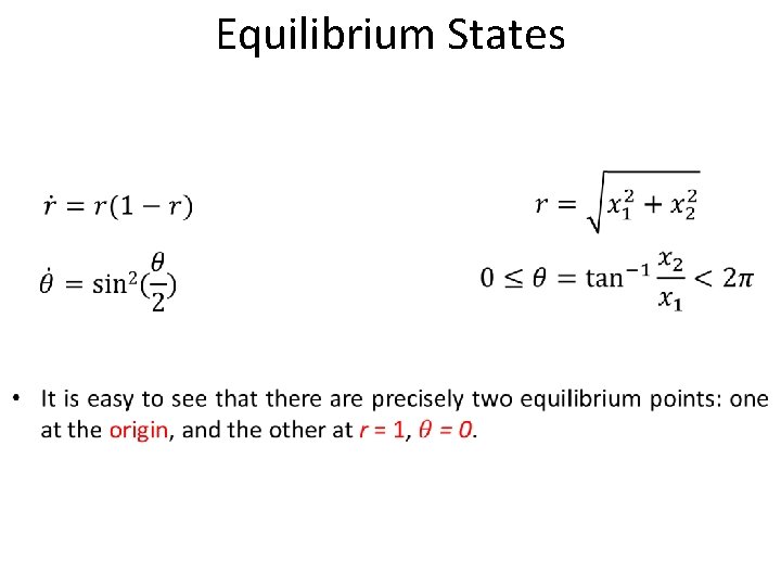 Equilibrium States 