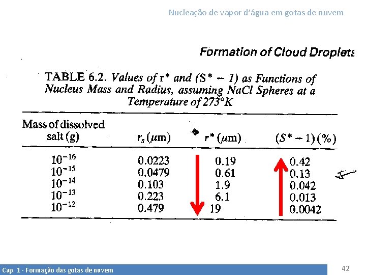 Nucleação de vapor d’água em gotas de nuvem Cap. 1 - Formação das gotas