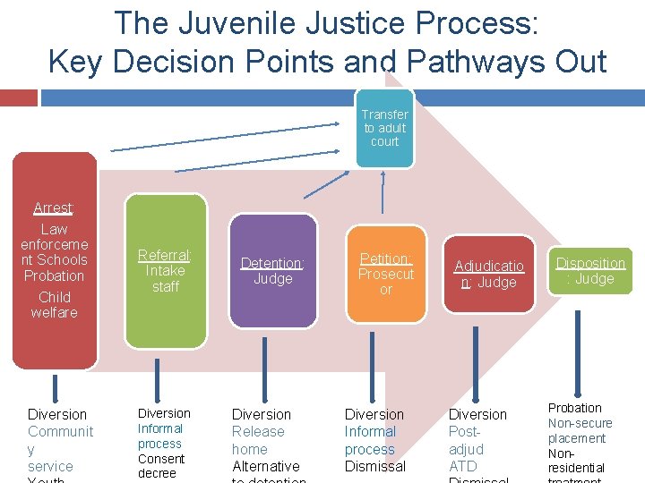 The Juvenile Justice Process: Key Decision Points and Pathways Out Transfer to adult court