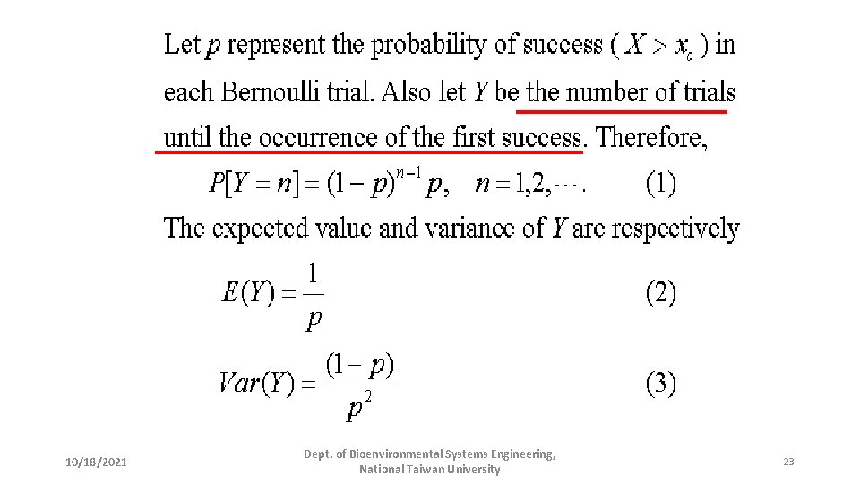 10/18/2021 Dept. of Bioenvironmental Systems Engineering, National Taiwan University 23 