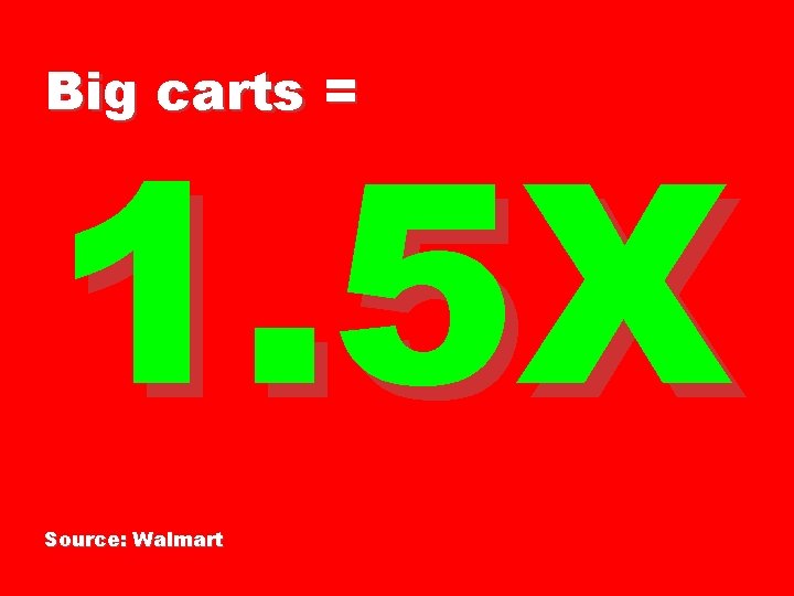 Big carts = 1. 5 X Source: Walmart 