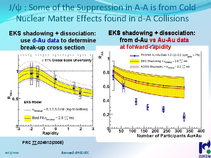 J/ψ : Some of the Suppression in A-A is from Cold Nuclear Matter Effects