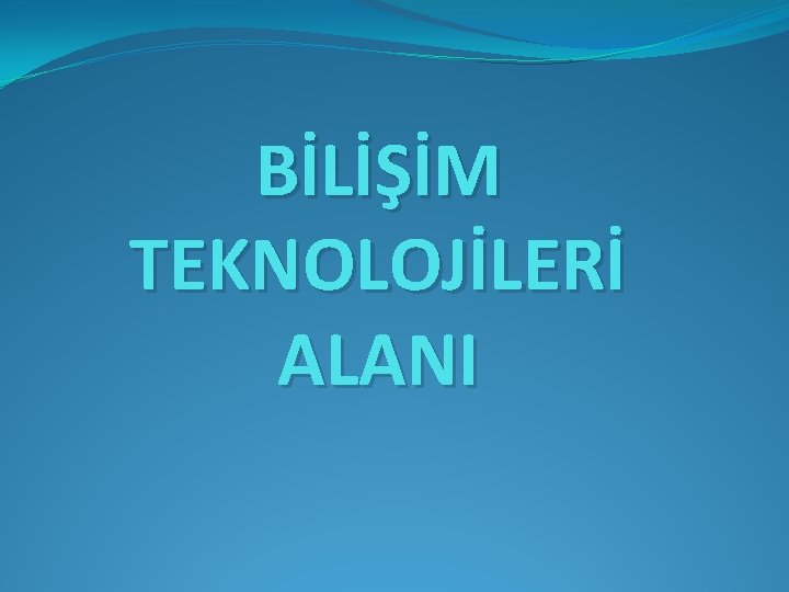 BİLİŞİM TEKNOLOJİLERİ ALANI 