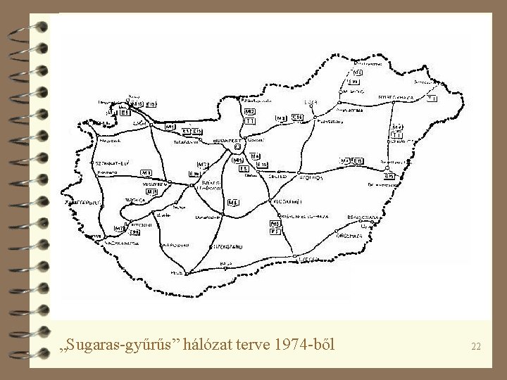 „Sugaras-gyűrűs” hálózat terve 1974 -ből 22 