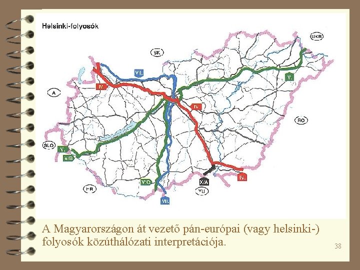 A Magyarországon át vezető pán-európai (vagy helsinki-) folyosók közúthálózati interpretációja. 38 