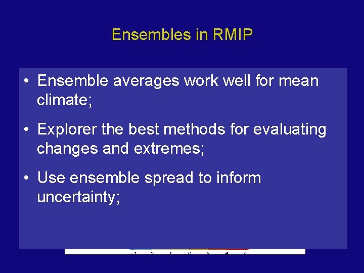 Ensembles in RMIP • Ensemble averages work well for mean climate; • Explorer the