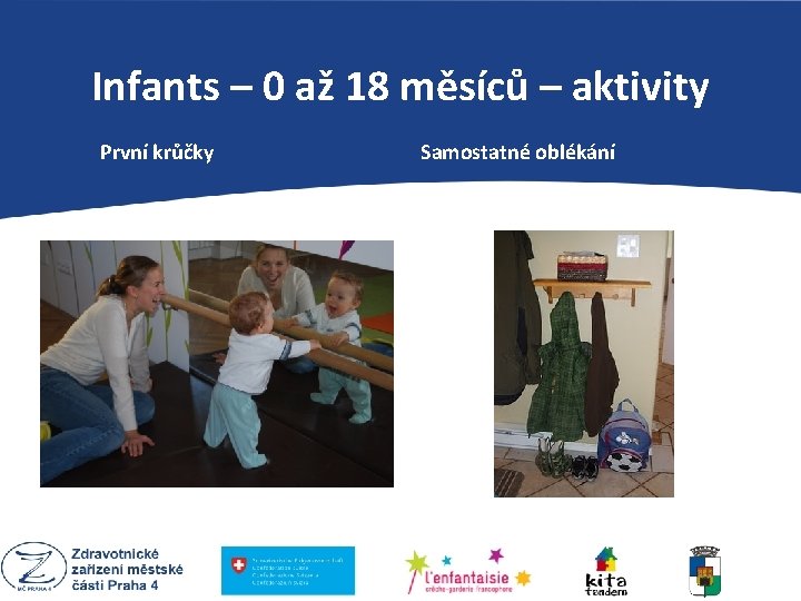 Infants – 0 až 18 měsíců – aktivity První krůčky Samostatné oblékání PEDAGOGIKA MARIE