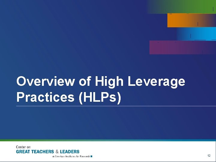 Overview of High Leverage Practices (HLPs) 12 