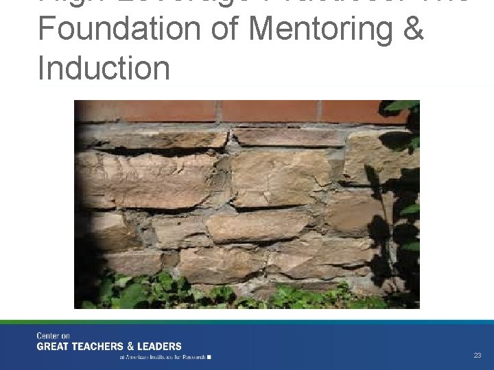 High-Leverage Practices: The Foundation of Mentoring & Induction 23 