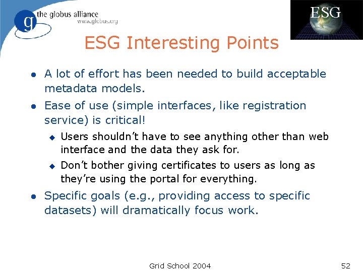 ESG Interesting Points l A lot of effort has been needed to build acceptable ESG Interesting Points l A lot of effort has been needed to build acceptable