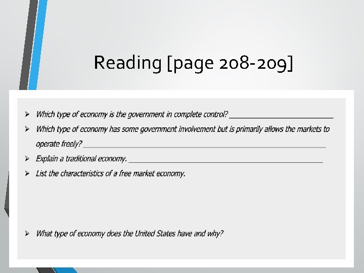 Reading [page 208 -209] • Reading page 161 