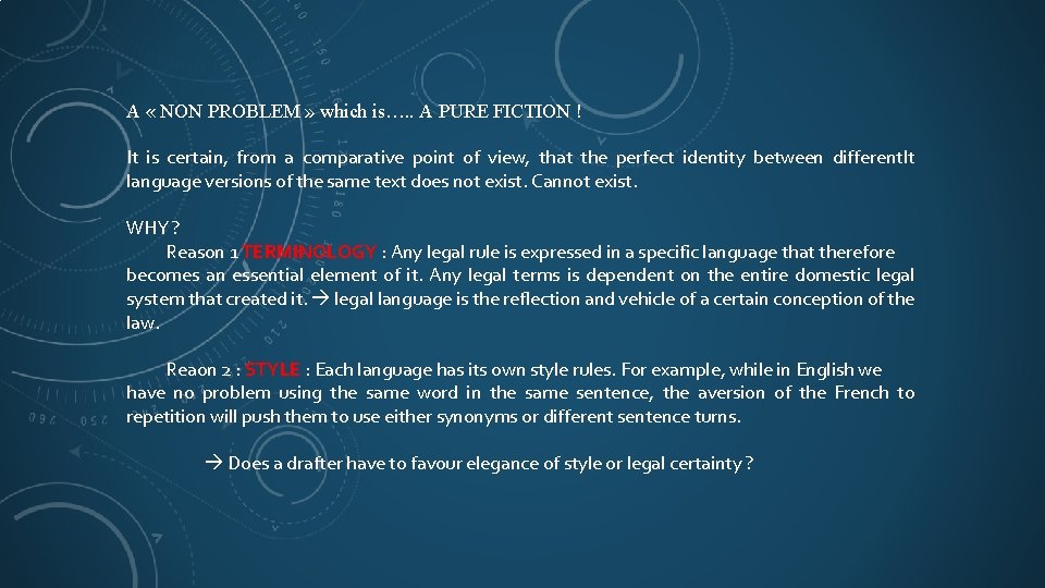 A « NON PROBLEM » which is…. . A PURE FICTION ! It is