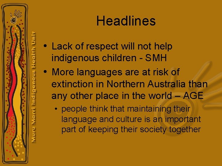 Headlines • Lack of respect will not help indigenous children - SMH • More Headlines • Lack of respect will not help indigenous children - SMH • More