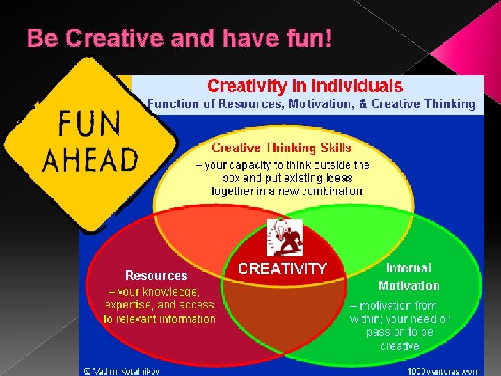 Be Creative and have fun! 