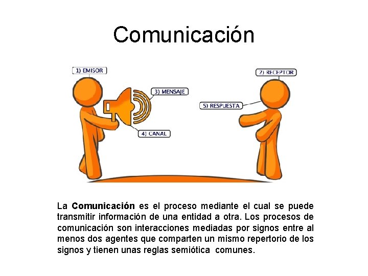 Comunicación La Comunicación es el proceso mediante el cual se puede transmitir información de