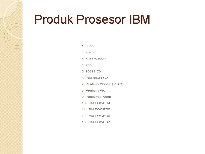 Produk Prosesor IBM 