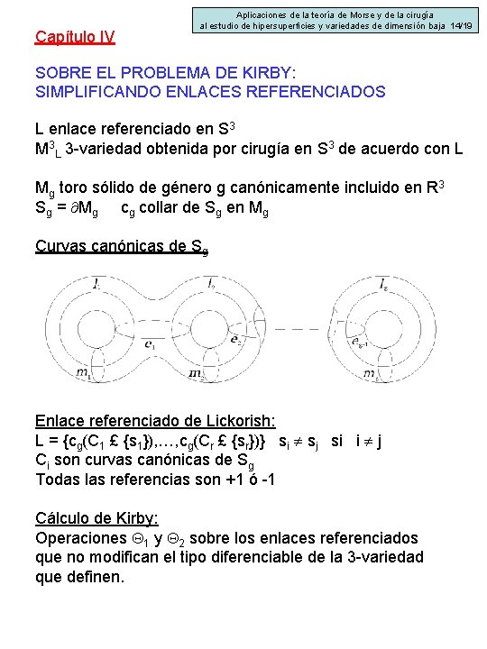 Capítulo IV Aplicaciones de la teoría de Morse y de la cirugía al estudio