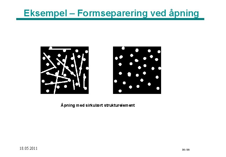 Eksempel – Formseparering ved åpning Åpning med sirkulært strukturelement 18. 05. 2011 30 /