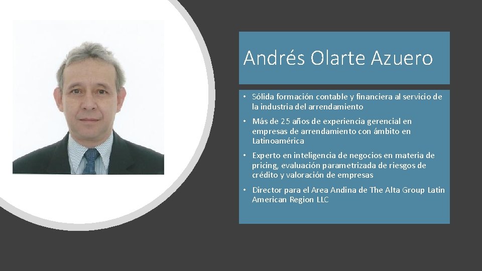 Andrés Olarte Azuero • Sólida formación contable y financiera al servicio de la industria