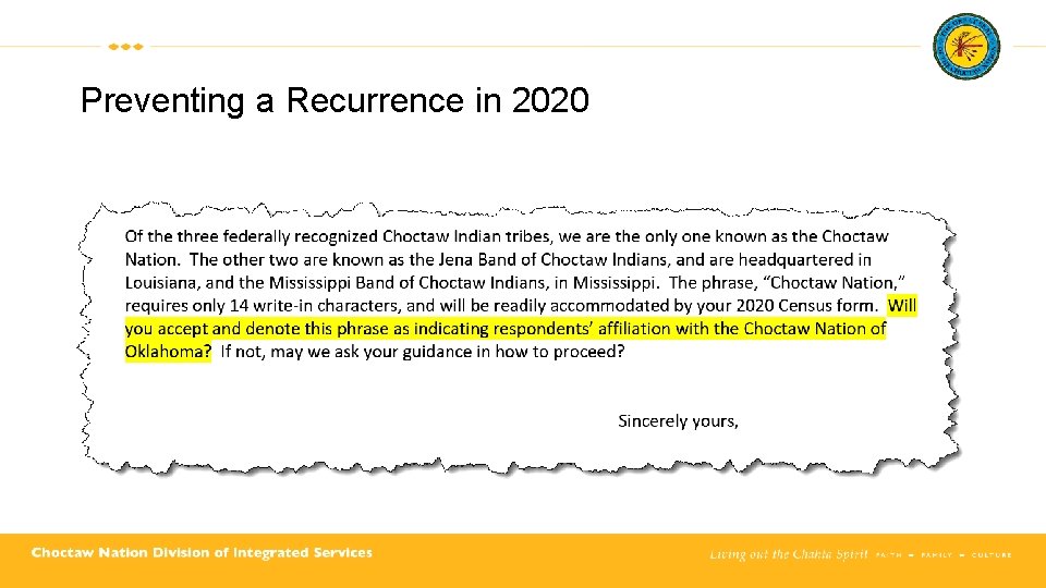 Preventing a Recurrence in 2020 Preventing a Recurrence in 2020