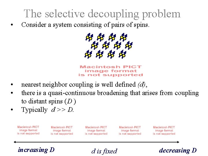 The selective decoupling problem • Consider a system consisting of pairs of spins. •