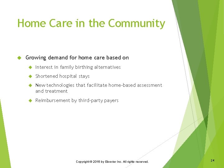 Home Care in the Community Growing demand for home care based on Interest in