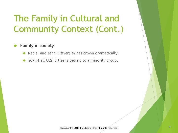 The Family in Cultural and Community Context (Cont. ) Family in society Racial and