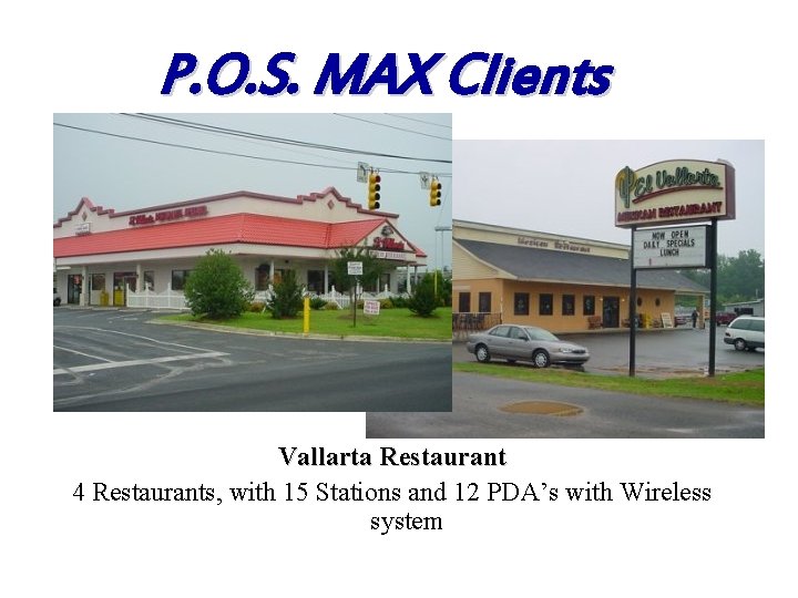 P. O. S. MAX Clients Vallarta Restaurant 4 Restaurants, with 15 Stations and 12