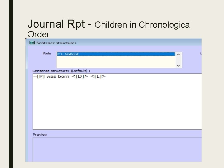 Journal Rpt - Children in Chronological Order 