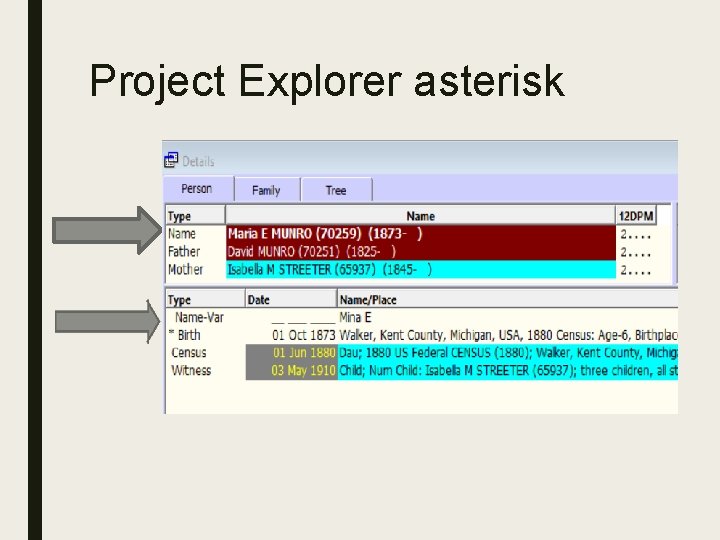 Project Explorer asterisk 