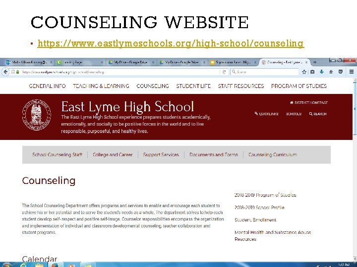 COUNSELING WEBSITE ▪ https: //www. eastlymeschools. org/high-school/counseling 