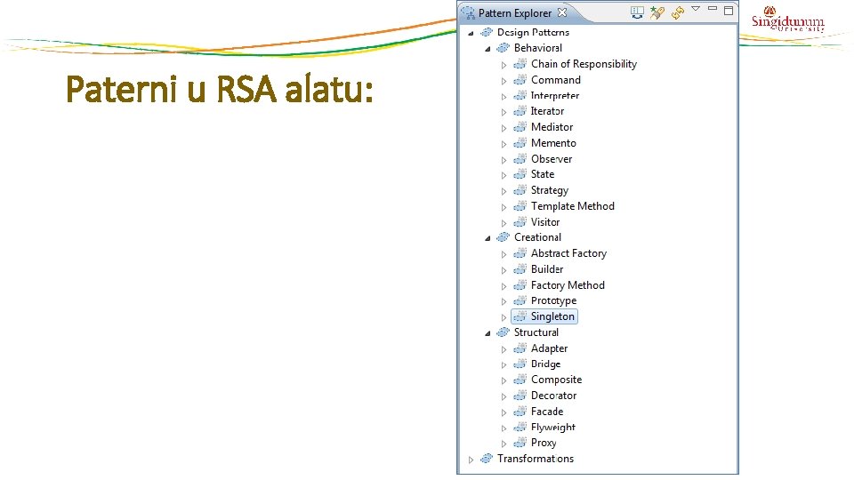 Paterni u RSA alatu: 