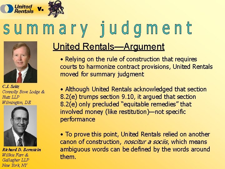 United Rentals—Argument • Relying on the rule of construction that requires courts to harmonize