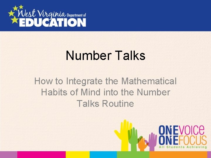 Number Talks How to Integrate the Mathematical Habits of Mind into the Number Talks