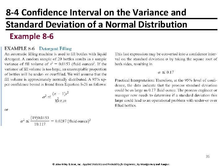 8 -4 Confidence Interval on the Variance and Standard Deviation of a Normal Distribution