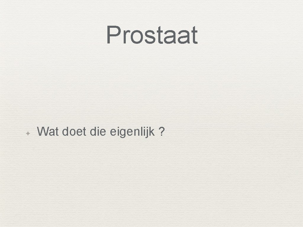 Prostaat ✦ Wat doet die eigenlijk ? 