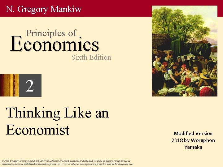 N. Gregory Mankiw Principles of Economics Sixth Edition 2 Thinking Like an Economist ©