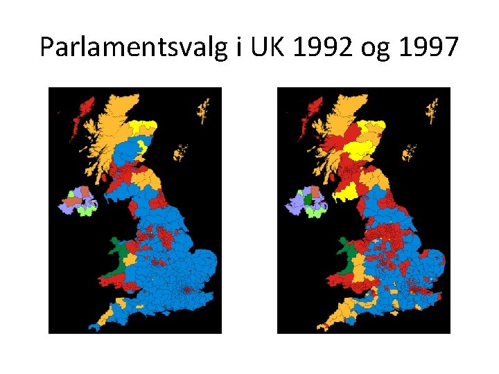 Parlamentsvalg i UK 1992 og 1997 